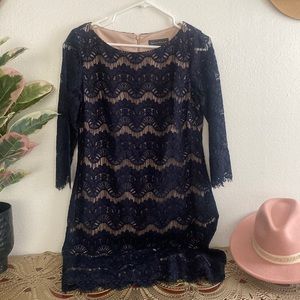 Size 8, Navy Jessica Howard Lace/Sheath dress